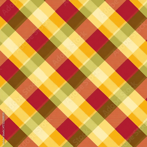 Wallpaper Mural Autumnal Plaid: A Warm and Inviting Pattern for Seasonal Designs and Backgrounds Torontodigital.ca
