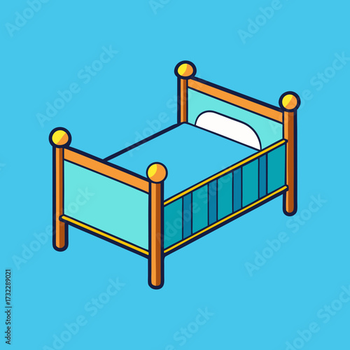 illustration of a bed with pillows