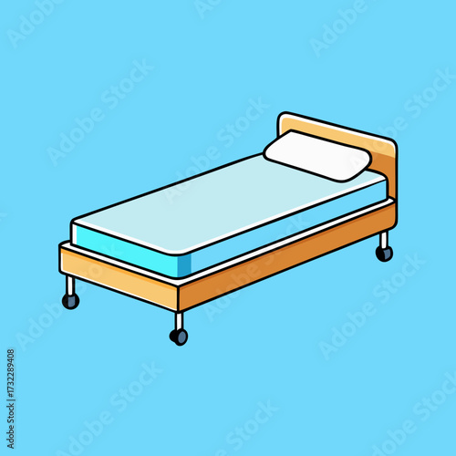 illustration of a bed with a pillow