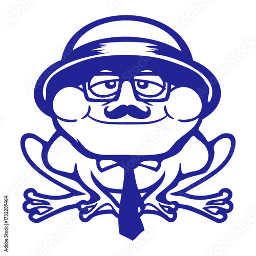 Frog Sir Rich Gangster Cool Glasses Hat Tie Suit