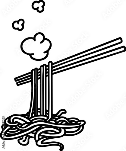 japanese chopsticks lifting hot noodles