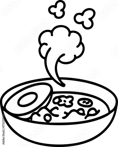 a hot bowl of  japanese ramen