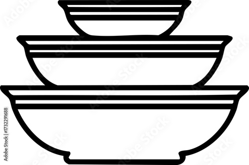 stack of ceramic cooking bowls