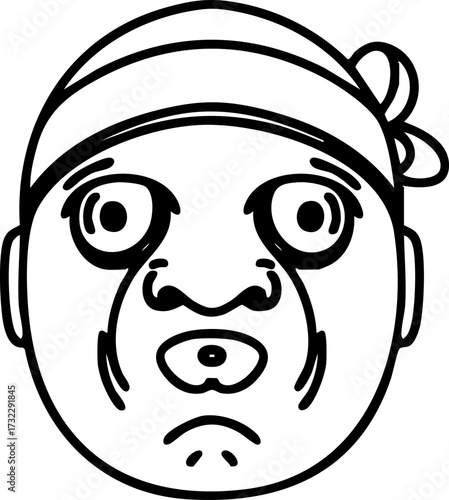japanese hyottoko noh theatre mask