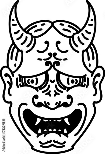 japanese theatre kabuki oni mask