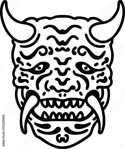 traditional japanese theatre kabuki demon mask