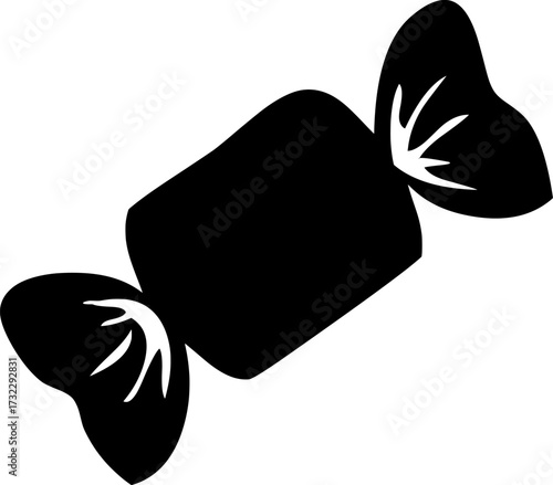Wrapped Candy Silhouette Vector Icon