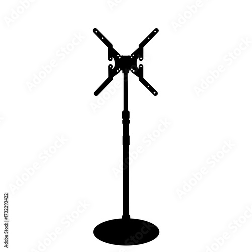 Silhouette of a television stand isolated on white background for display