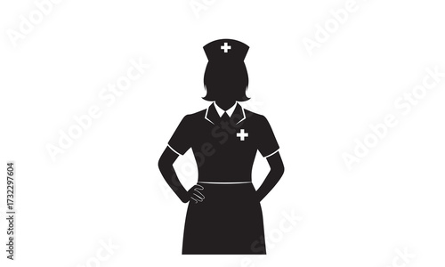 Nurse Silhouettes Healthcare Workers Illustration