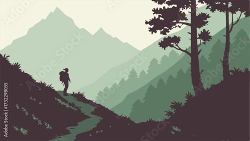 hiking in the mountains