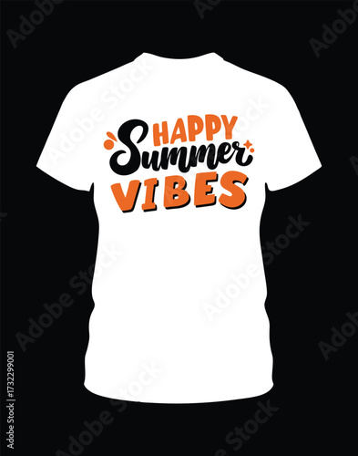 Happy Summer Vibes Graphic T Shirt Design for Casual Fashion