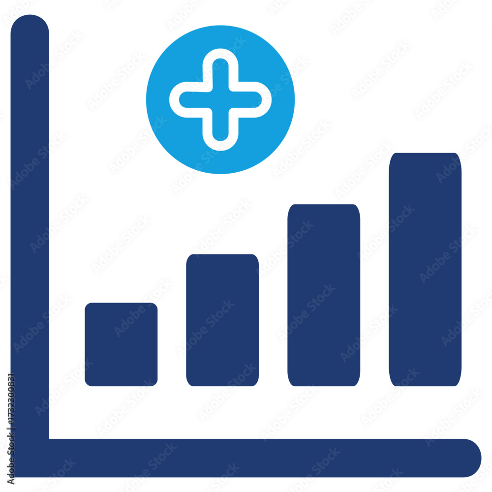 Obraz premium Augmentation Flat Blue Icon