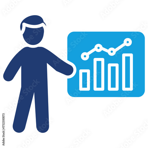 Growth Flat Blue Icon