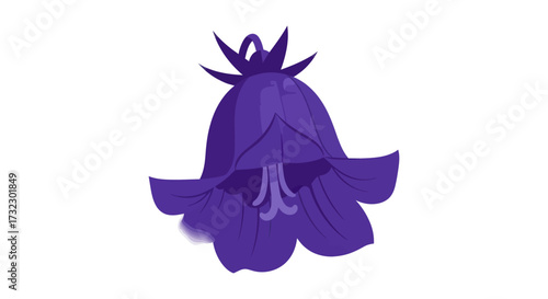 Stylized purple bellflower