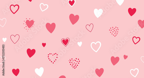 Delicate hearts arrayed in charming seamless pattern perfect for celebrations and backgrounds