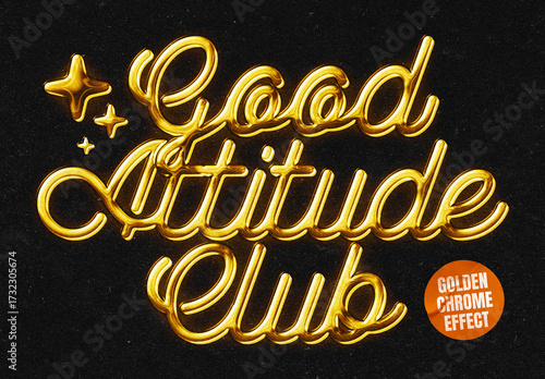 Vintage Gold Metal Chrome Effect Mockup