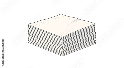 Detailed illustration of stacked sheets of paper emphasizing precision and repetition