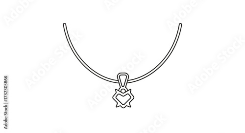 Elegant necklace illustration featuring an intricate heart-shaped pendant design on a delicate chain