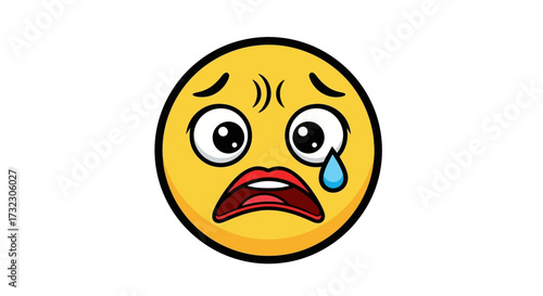 Expressive emoji showcasing extreme sadness and upset emotions in digital communication