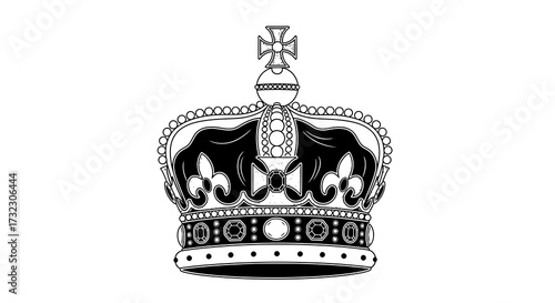 Magnificent monarch crown illustration with intricate design elements and majestic presence