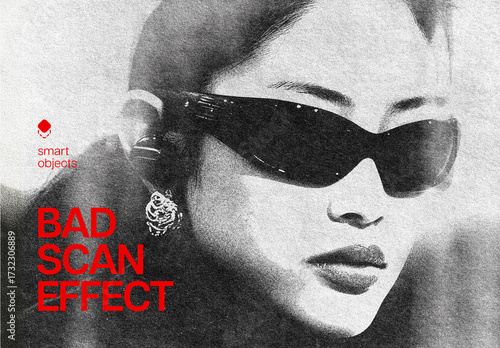 Bad Scan Photo Effect Mockup