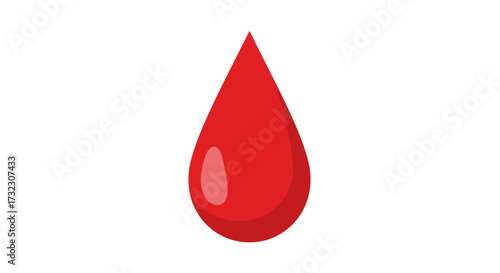 Vibrant crimson droplet against a pristine white backdrop a symbol of life and health awareness