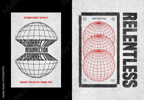 Stamping Print Text & Logo Effect Mockup