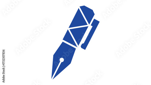 Abstract Pen Icon: A minimalist and artistic pen icon stands alone, its sharp angles creating an engaging visual. a concept of writing, communication, and the power of words.