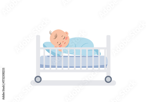 Cute Baby Sleeping Peacefully in a Crib A Serene Childhood Scene