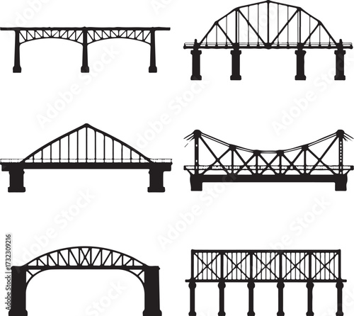 Black steel truss and arch bridges truss bridge