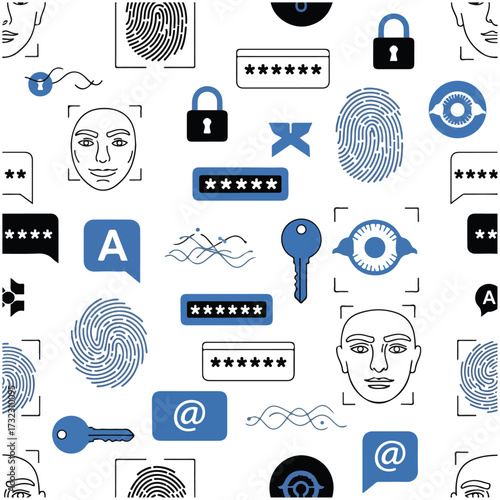 Digital Security and Identification Seamless Vector Pattern