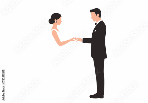 Bride  groom holding hands
