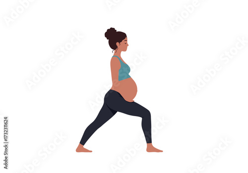 Pregnant woman in yoga pose