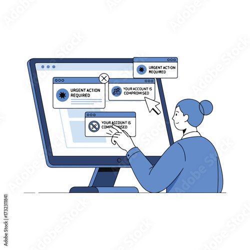 Urgent Account Security Vector Illustration