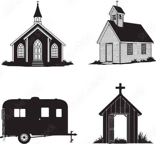 Churches and trailer chapel building