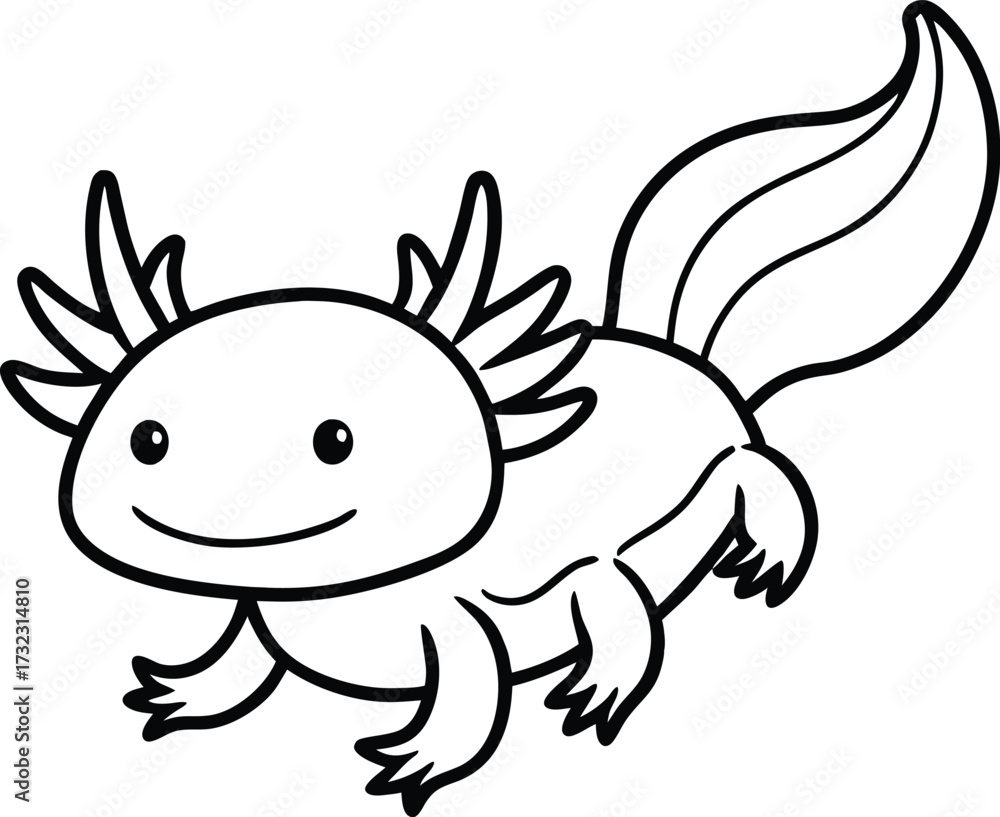 Fototapeta premium Cute, funny green cartoon dragon character illustration with a happy smile