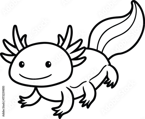 Cute, funny green cartoon dragon character illustration with a happy smile