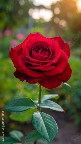 Close-up of a vibrant red rose
