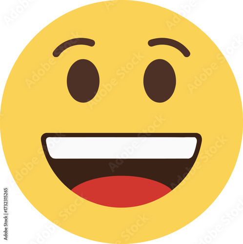 A classic yellow emoji with a wide, open-mouthed grin, showing teeth and expressing ecstatic joy.
