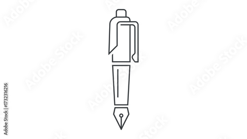 Pen Illustration: A refined illustration of a classic pen. Clean lines and minimal design showcase a timeless writing instrument.