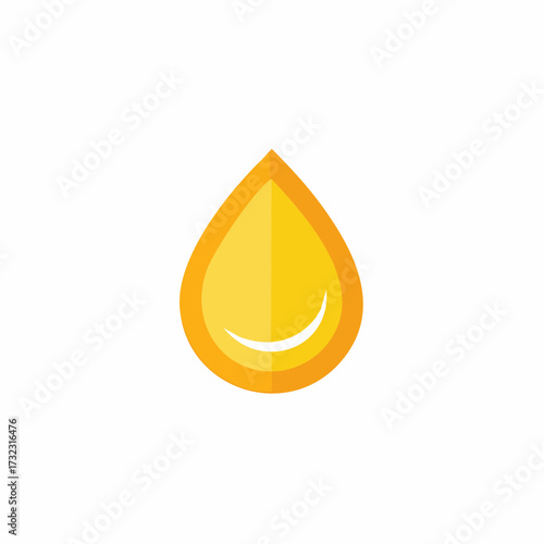 Vibrant golden yellow and orange stylized drop icon with a gentle curved highlight
