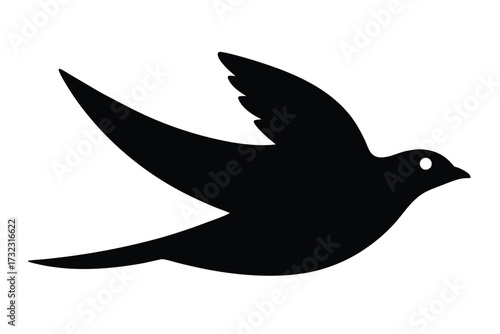 gliding bird vector icon silhouette