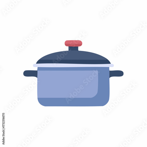 Stockpot with lid, kitchenware item for cooking soups, stews or sauces, food preparation equipment, dish.