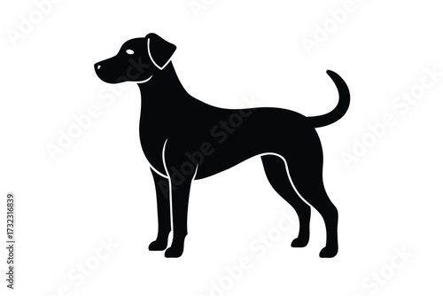 friendly dog  silhouette vector icon