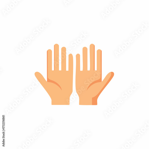 Open Hands Offering Concept Flat Vector Illustration Praying Hands Support