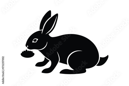 eating rabbit  silhouette vector icon