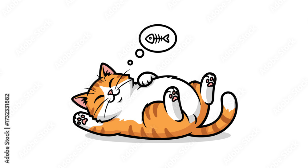 Fototapeta premium Peaceful Orange Cat Dreaming
