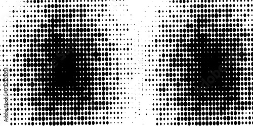 Grunge halftone gradient background. Faded grit noise texture. White and black sandy wallpaper.