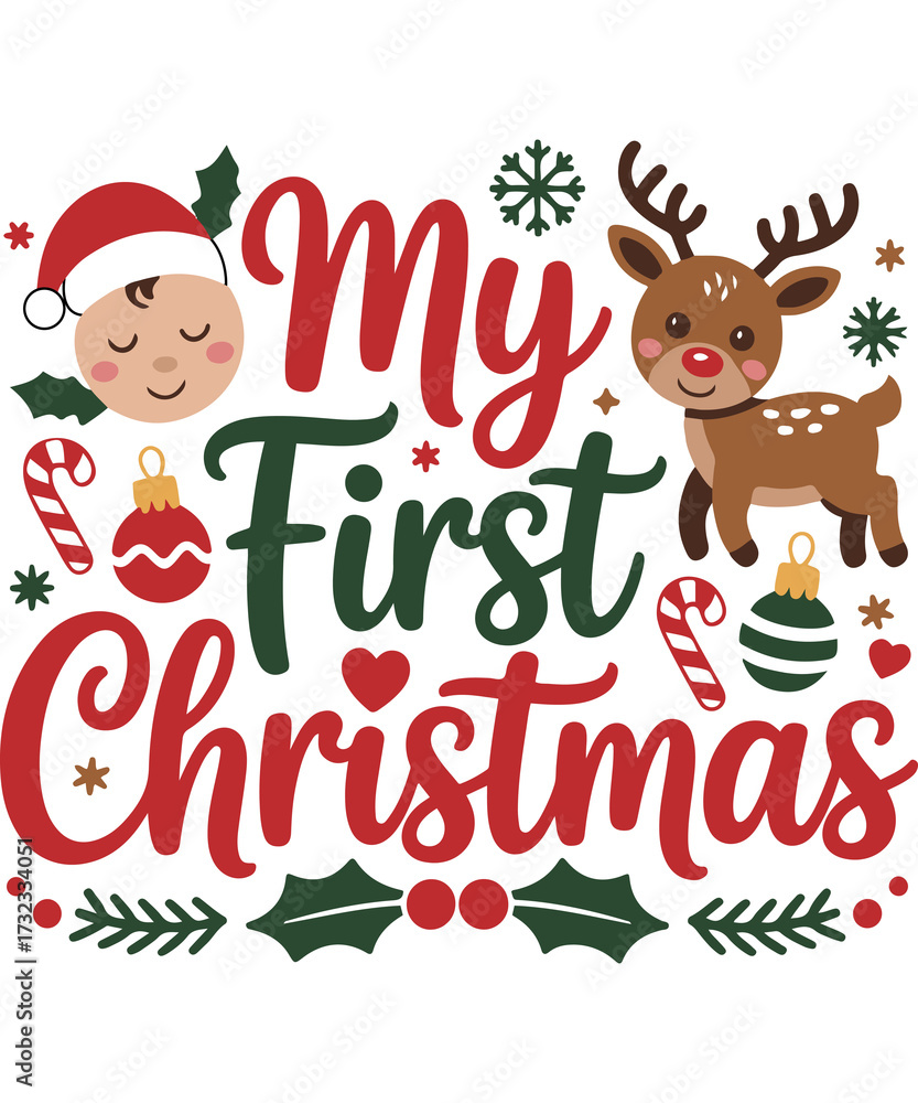 Fototapeta premium My First Christmas png