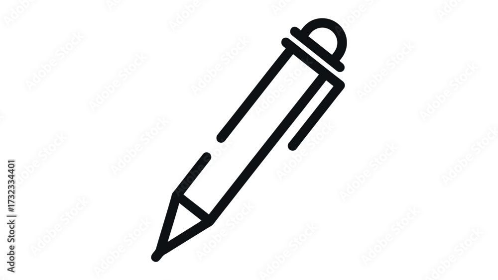 Fototapeta premium The Pen's Imprint: Simple pen, the perfect instrument for communication, sketching, and more, against a classic backdrop.